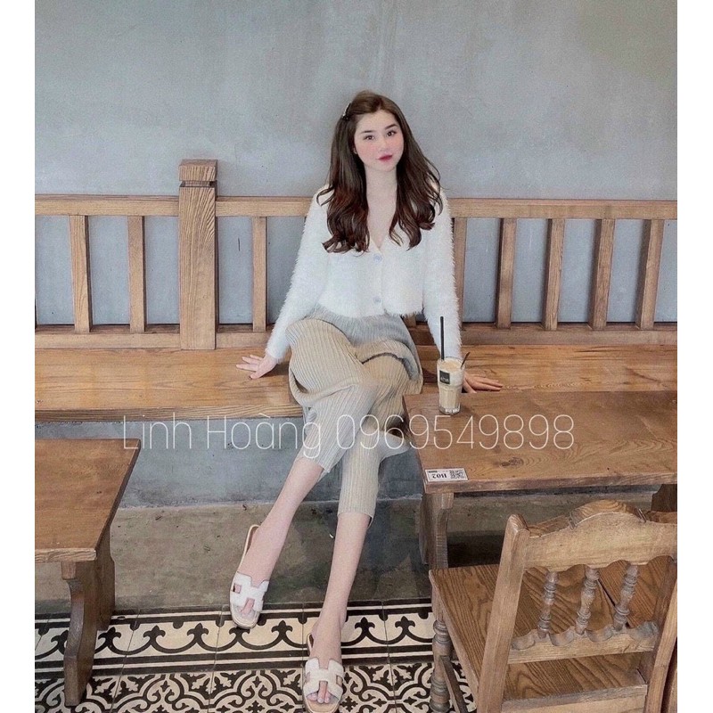 Áo lông crop tay dài