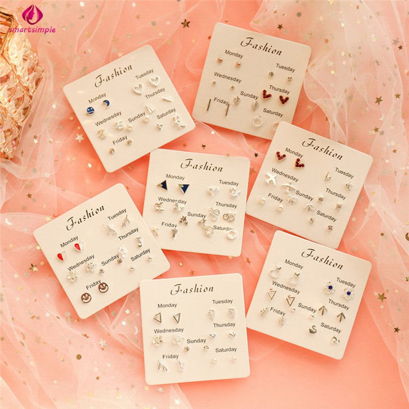 Set 7 Đôi Bông Tai Thời Trang Nữ