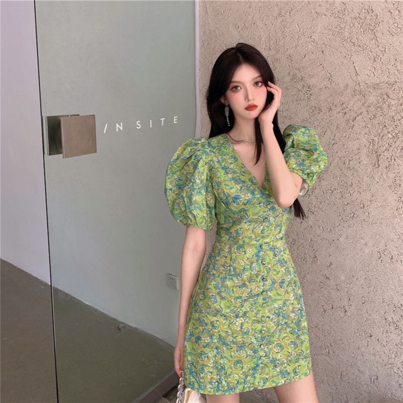 Đầm Hoa Tay Phồng Phong Cách Hàn Quốc Thời Trang Hè 2021 Cho Nữ | BigBuy360 - bigbuy360.vn