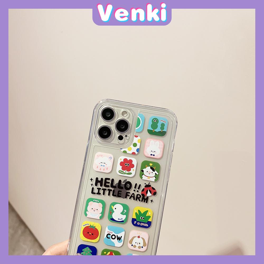 Ốp điện thoại TPU silicon mềm viền vuông hình hoạt hình chống sốc thích hợp cho iPhone 13 Pro Max 12 Pro Max 11 7 Plus