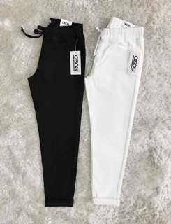QUẦN BAGGY LƯNG THUN ĐEN TRẮNG XK