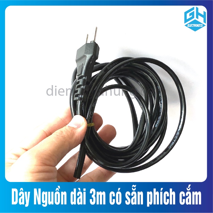 Dây Nguồn dài 3 mét dùng cho quạt điện, máy ấp trứng bền chất lượng