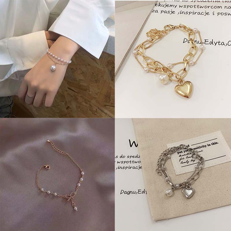 Lắc Chân Đính Đá zircon Ngọc Trai Mặt Trăng Ngôi Sao Thời Trang Hàn Quốc Thiết Kế Tinh Tế Cao Cấp Cho Nữ