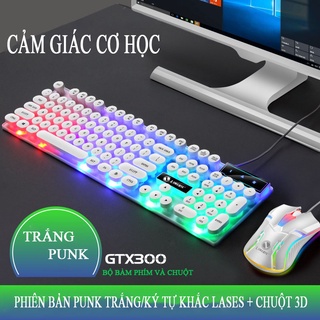 Bộ bàn phím máy tính gaming punk retro TX 300 , tặng chuột chuyên dụng