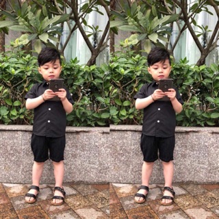 Set áo sơ mi và quần thô cho bé trai