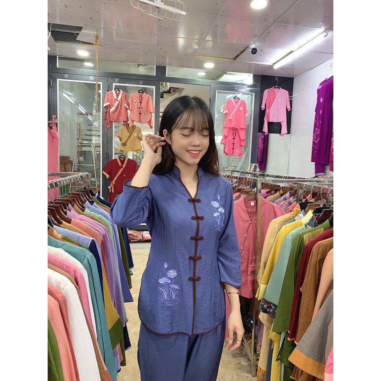 đồ lam đi chùa, cổ sẩm chất tơ