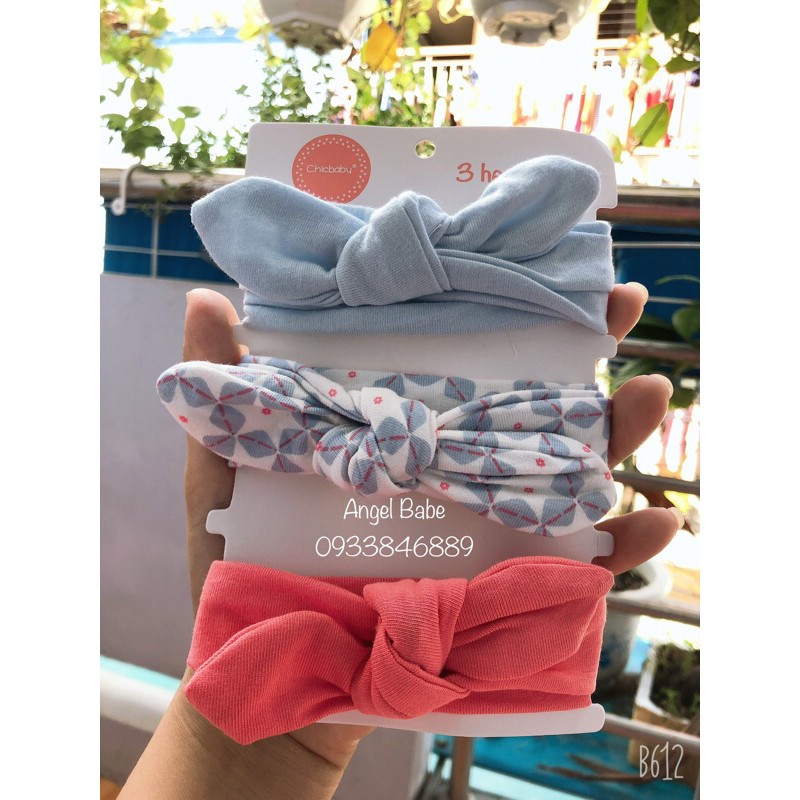 Set 3 băng đô nơ Chicbaby cho bé
