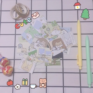 Ivi iko | set 24 sticker pomi, thỏ trắng và gấu nâu