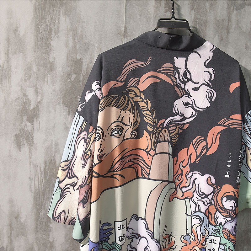 【COD】Anime Shirt For Men Japanese Samurai Kimono Male Cool Loose Top Unisex Blouse Kimonos Shirt Men's Harajuku Clothes Yukata Haori