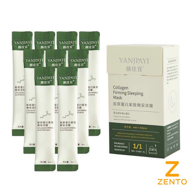 Mặt nạ ngủ thạch Collagen YANJIAYI giúp nâng cơ mặt bổ sung collagen lẻ 1 gói Zentop