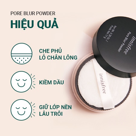 Phấn Phủ Kiềm Dầu Dạng Bột Innisfree Pore Blur Powder 11g - BẢN MỚI DATE 2025