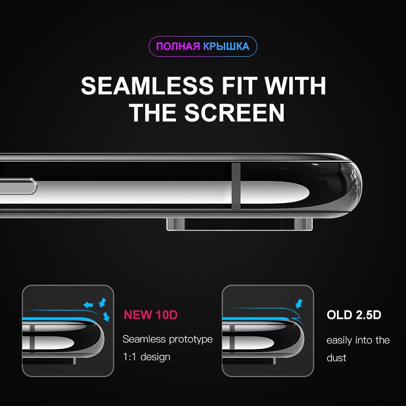 Kính cường lực 10D bảo vệ toàn màn hình cho iPhone XS max X XR 8 7 6 6s Plus 11 Pro max 12Promax 12mini