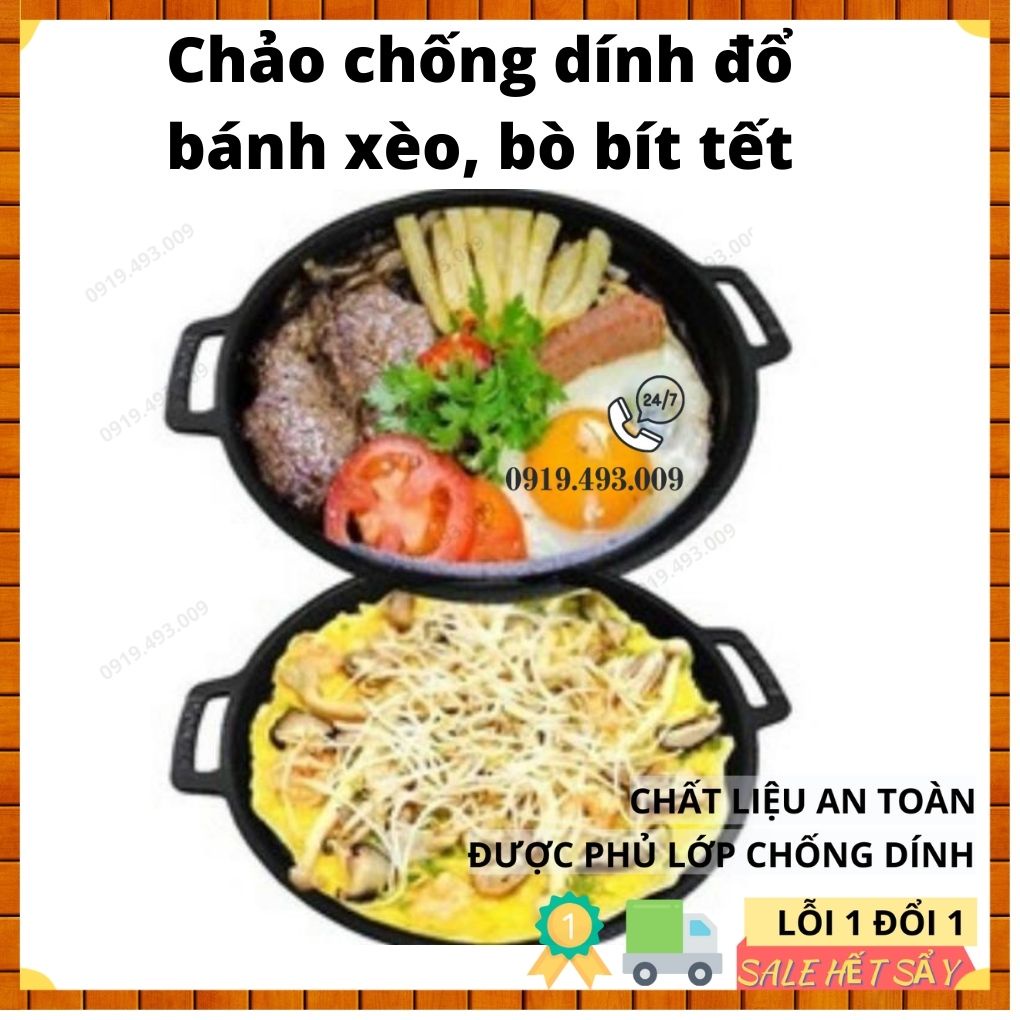 Chảo chống dính chất liệu gang ĐỔ BÁNH XÈO  hàng loại 1