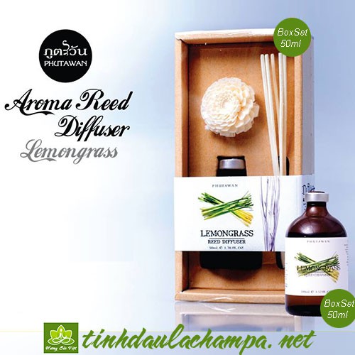 Tinh dầu cắm que gỗ hương Sả chanh -  Lemongrass Phutawan Reed Diffuser