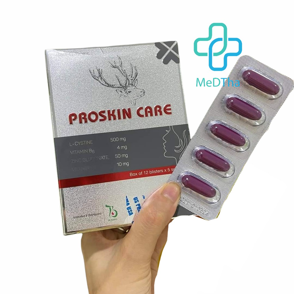 Proskin Care - Viên uống đẹp da, trắng da, chống lão hóa, mờ thâm, ngăn rụng tóc (Hộp 60 viên) [Chính hãng]