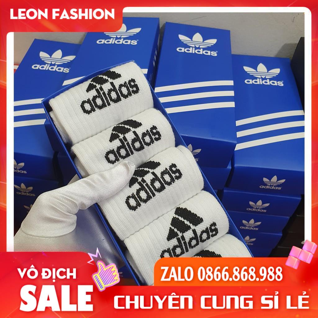 Tất  ADIDAS Cổ cao Hàng dày xuất khẩu [Hộp 5 Đôi] Vớ Nam Nữ Thể thao Dệt kim Cao cấp QUÀ TẶNG - Kho sỉ tất