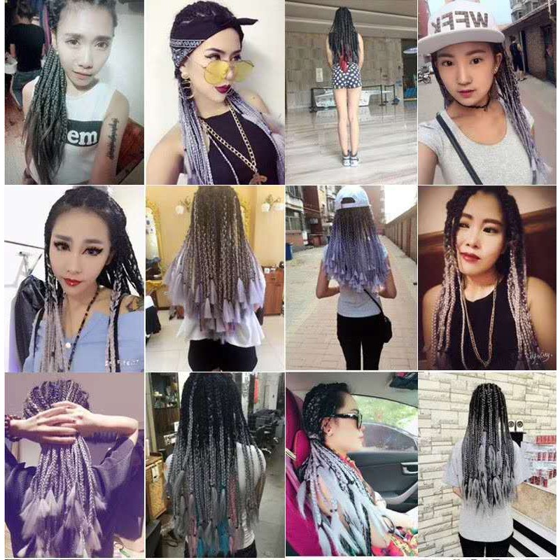 Bím tóc Omber làm Dreadlock, Box braid, tóc nối