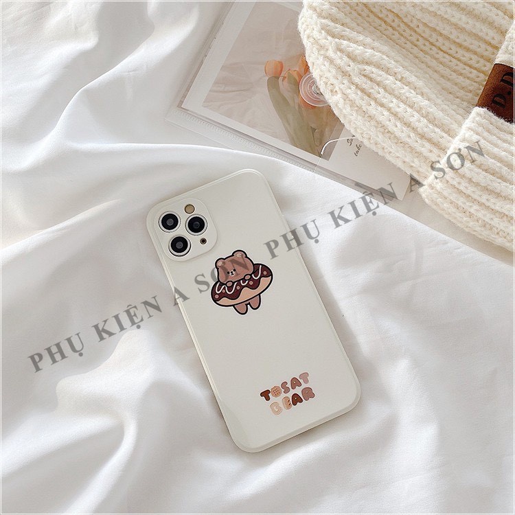 Ốp lưng iphone vuông cạnh hình tosat bear 6/6plus/6s/6splus/7/7plus/8/8plus/x/xr/xs/11/12/pro/max/plus/promax