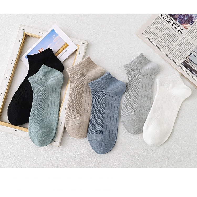 [Mã FAMARAL1 giảm 10K đơn 50K]Tất ngắn cotton nam nữ Hàn Quốc sét vớ tất nữ cổ ngắn cao cấp nhiều màu - T8