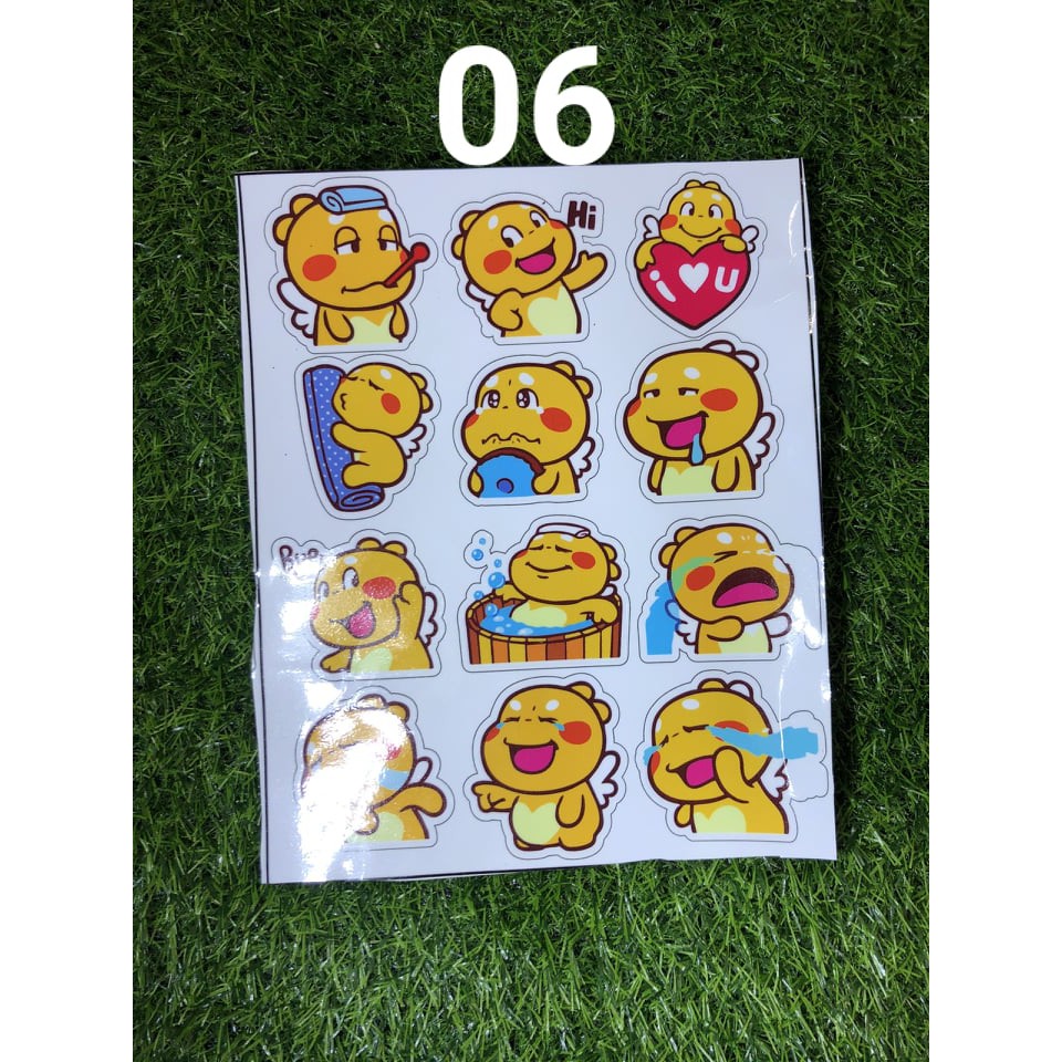 Tem khủng long cute 06 - Tem dán xe máy, mũ bảo hiểm, điện thoại,...chống nước, chống bay màu