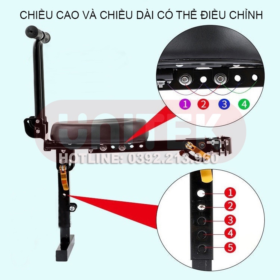 Ghế Ngồi An Toàn: Gấp Gọn Gắn Trên Xe Đạp, Xe Đạp Điện, Xe Máy Điện - Dành Cho Trẻ Em