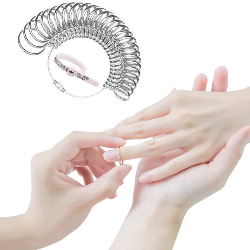 Set dụng cụ đo kích cỡ nhẫn đeo tay kim loại 0-13