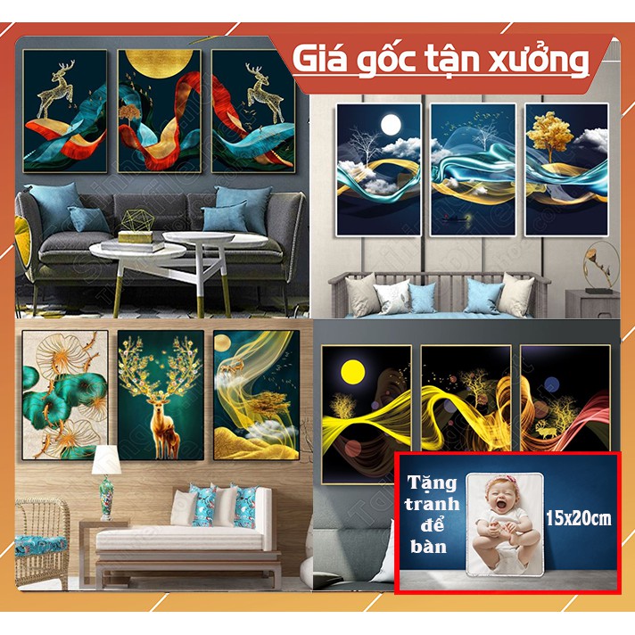💥GIÁ XƯỞNG💥 20 MẪU TRANH TRỪU TƯỢNG, TRANH HƯỞU NAI in UV không phai màu trên nhựa FOMEX cao cấp