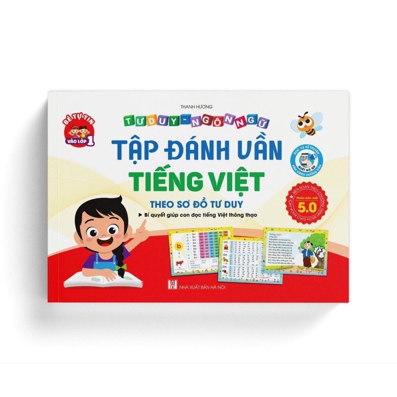 Sách - Tập đánh vần Tiếng Việt Phiên bản 5.0 kèm file đọc quét mã QR và video hướng dẫn ghép vần phù hợp với bé 4-6 tuổi