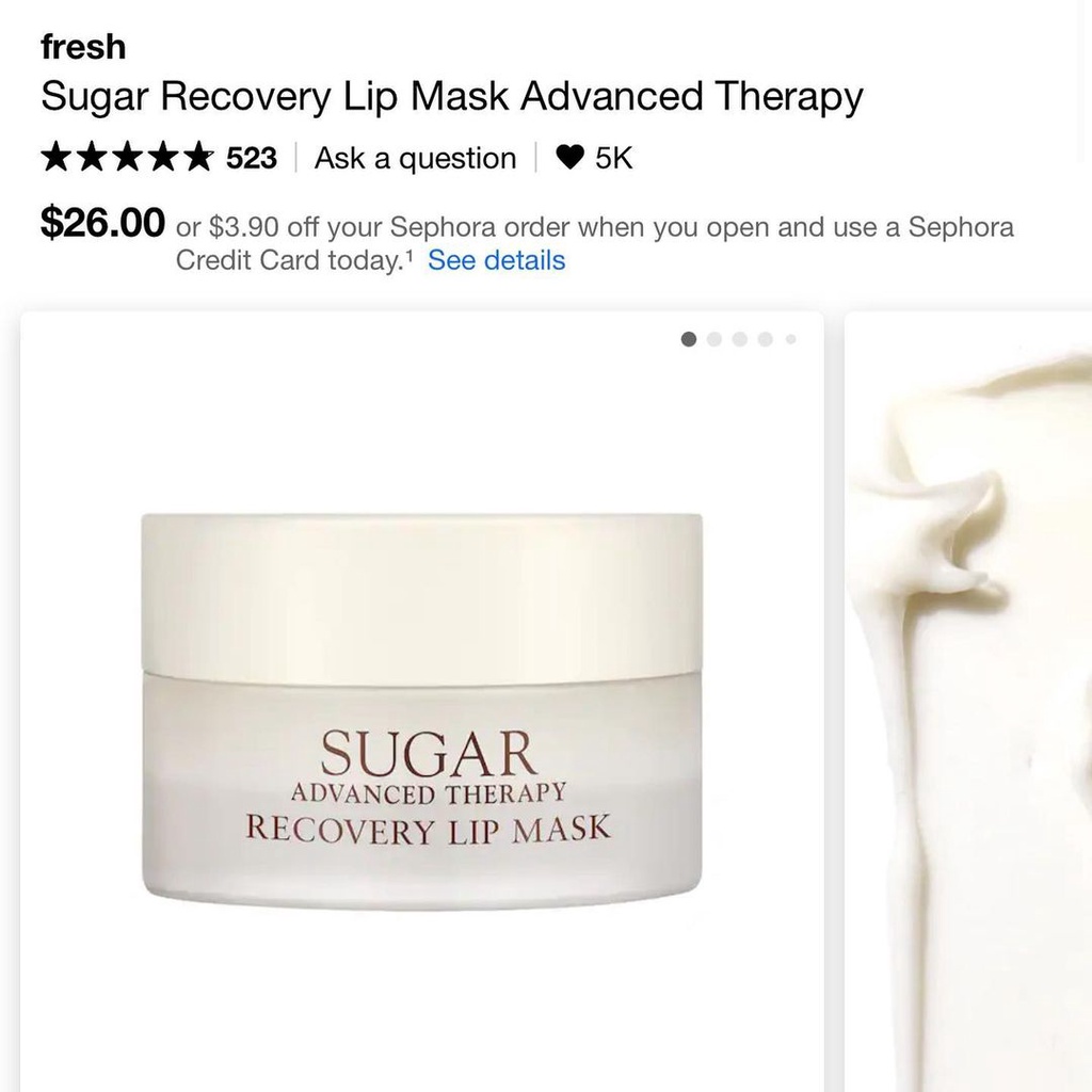 Mặt nạ ngủ freesh Sugar Recovery Lip Mask Advanced Therapy Mini 2gr