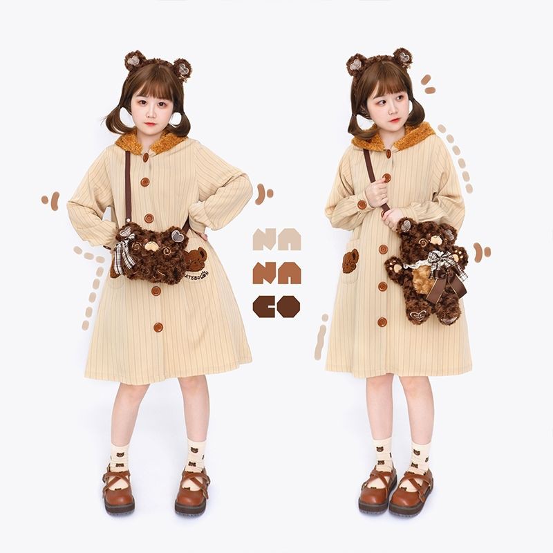 「NANACO」LOLITA JK Túi Đeo Chéo Gấu Lười