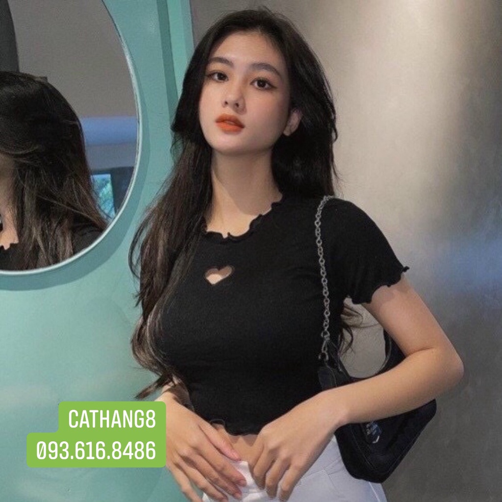 áo thun croptop khoét tim A228