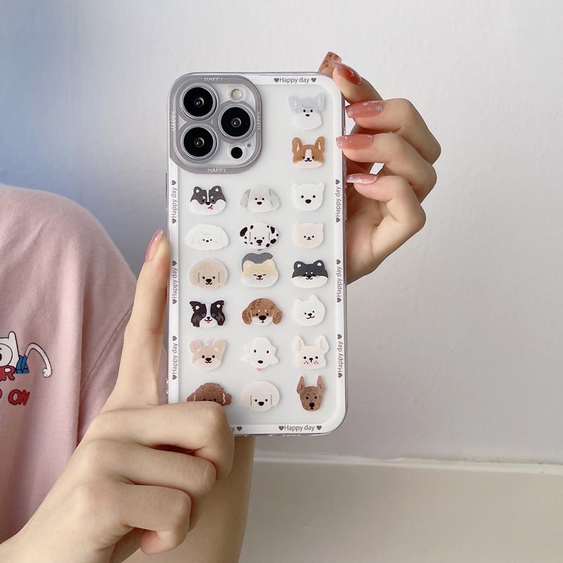 Ốp Điện Thoại TPU Silicon Mềm Chống Sốc Chống Bụi Hình Chú Cún Cho IPhone Case 13 11 12 Pro Max 7 8 Plus X XR XSMAX