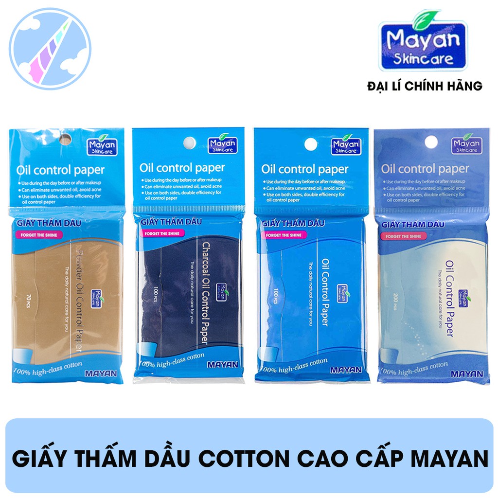 Giấy Thấm Dầu Cotton Cao Cấp Mayan Gói 70 Tờ, 100 Tờ, 200 Tờ