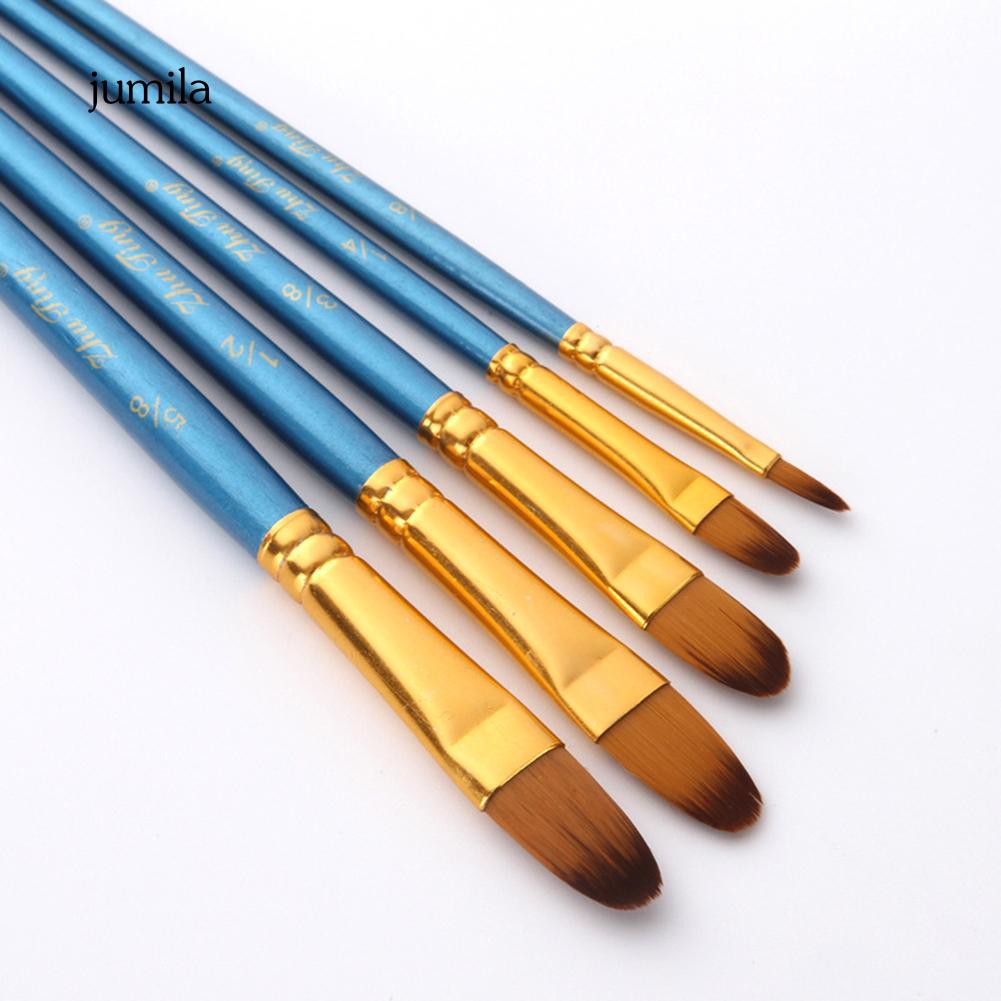 Bộ 5 cọ nylon vẽ tranh acrylic/nước/sơn dầu chuyên dụng