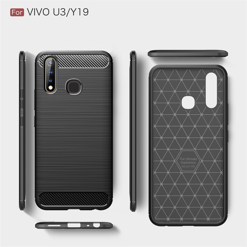 Ốp Lưng Sợi Carbon Bảo Vệ Cho Vivo V17 Y19 Z1 Pro Z5X U1 Y91 Y95 Y93 Lite Y91I Y17 Y15 Y12 Y11 V15 Pro