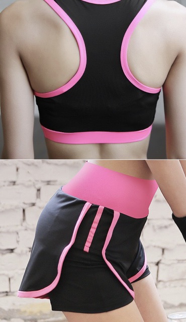 QQ 001-150 Bộ đồ bơi nữ thể thao ba mảnh của nữ sinh-Bộ Tập Gym, Yoga, Thể Dục Nữ  - Set Quần Đùi + Áo Bra | BigBuy360 - bigbuy360.vn