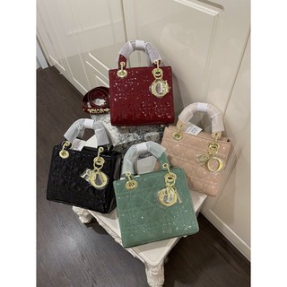 Túi D bản 4 ô da bóng hàng fullbox về 5 màu