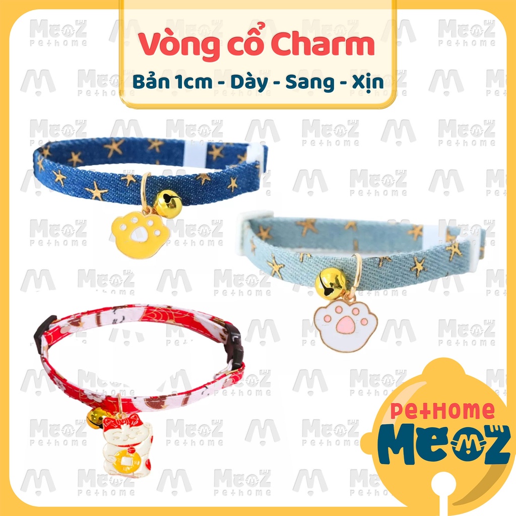 Vòng cổ chó mèo kèm charm sang - xịn - mịn - xinh | Pet Collar Meoz