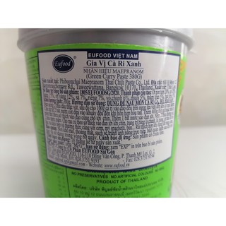 [HSD (EXP) 15/10/2022] [Hộp 380g – XANH] GIA VỊ XỐT CÀ RI [Thailand] MAEPRANOM Green Curry Paste (halal) (euf)