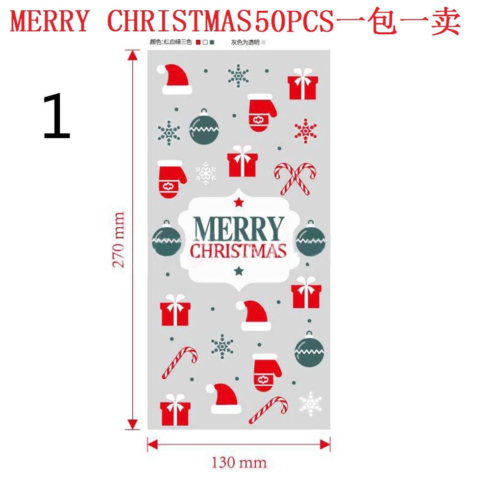 Set 50 cái/túi quà Giáng sinh có bánh cookie Kẹo ngọt trang trí xinh xắn