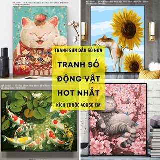 Tranh Sơn Dầu Số Hóa Tự Tô Động Vật - Tranh Tô Màu Theo Số Hottrend