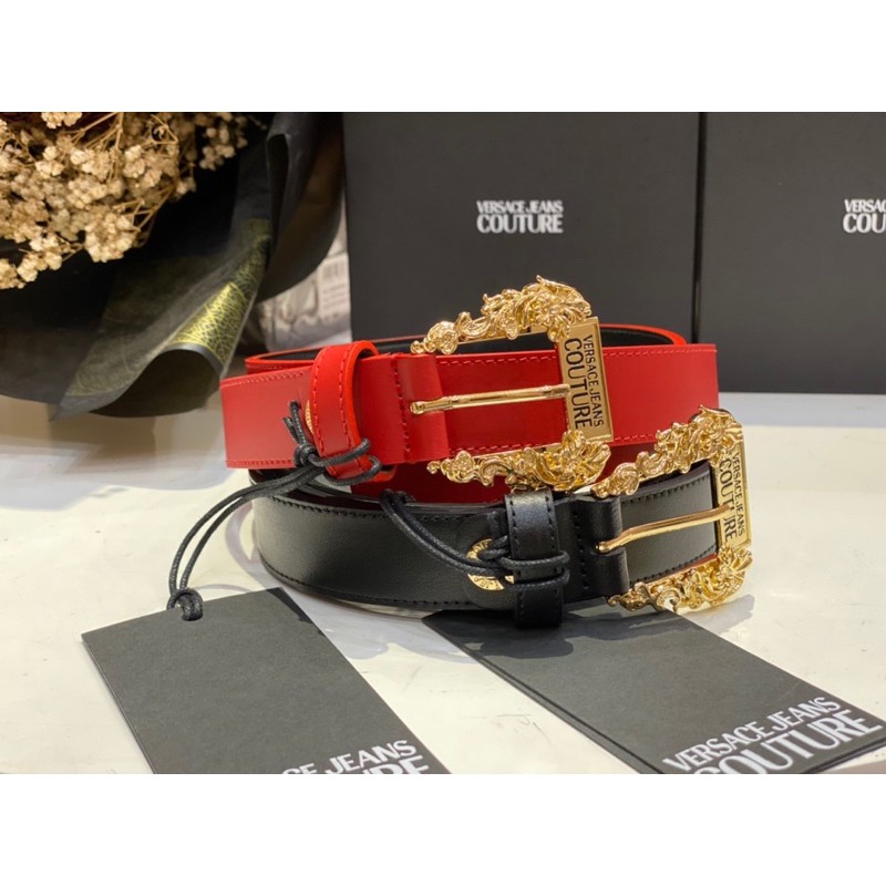 Dây thắt lưng Versace Jeans Couture baroque buckle belt quyền lực mẫu Trương Ngọc Ánh