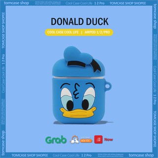 Vỏ Ốp Case Airpod 2/pro/1/3, Case/bảo vệ hộp đựng tai nghe ốp/Airpod 2/pro, bản Donald Duck xanh Blue - TOM CASE