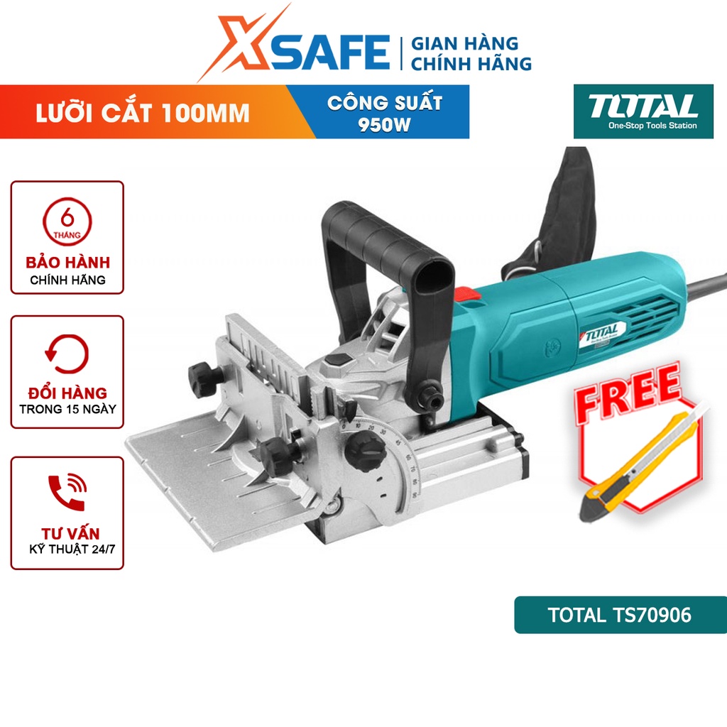 Máy ghép mộng 950W TOTAL TS70906 công suất 950W, đường kính lưỡi 100mm, kèm 15 miếng ghép - [XSAFE]