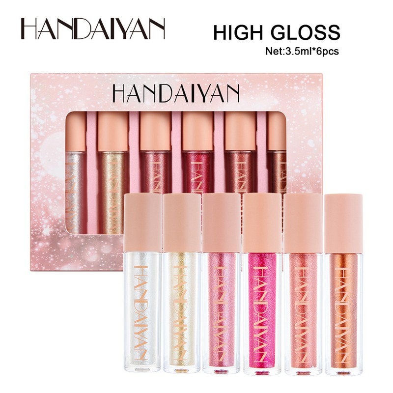 (Hàng Mới Về) Bộ Son Kem Màu Nhũ Kim Tuyến Lâu Trôi Hiệu Handaiyan | BigBuy360 - bigbuy360.vn