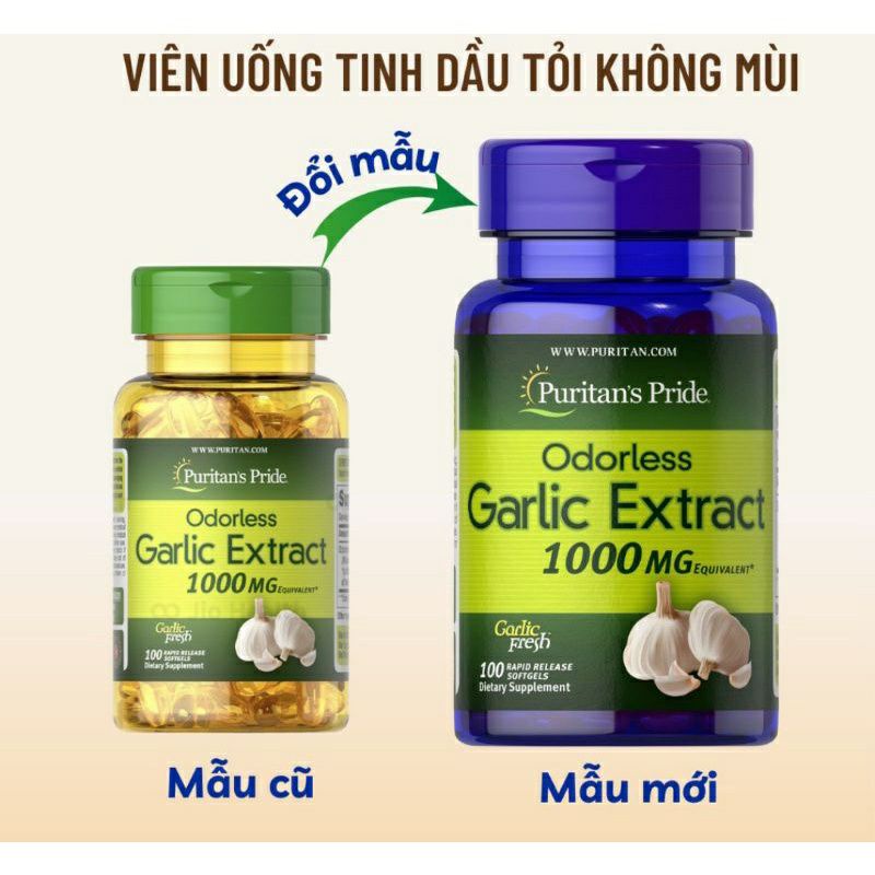 [ Date 2025] Viên uống tinh dầu tỏi Odorless Garlic Extract 1000mg 100 viên