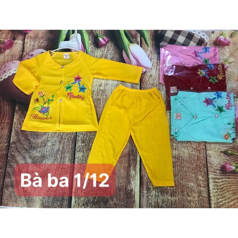 Quần áo bé gái- bộ bà ba truyền thống vải thun co giãn cho bé size dươi 25kg