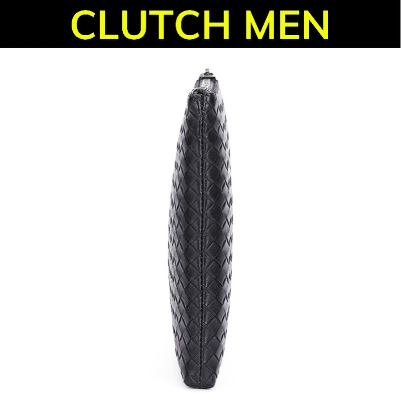 Ví cầm tay Nam 2021 -BH 24 tháng- ví da nam đan tay thủ công- clutch nam màu đen