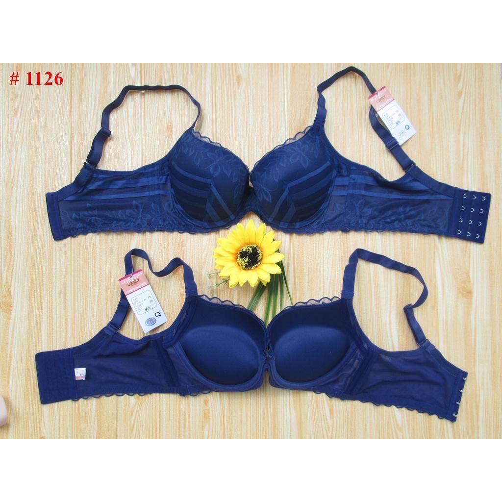Áo Ngực Nữ Cotton Ren Lovely Đệm Siêu Nâng 4.5cm Dây Lưng Bản To 4 Móc Cài Sau Hieu Store24h - 1126