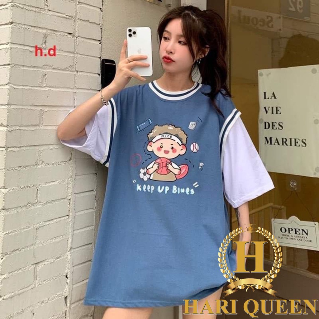 Áo phông bóng chày cậu bé Keep HARIQUEEN